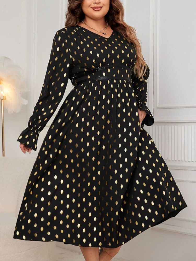 Robe Noire Et Dorée Taille 16 - Marque Next, Occasion En Très Bon état, Style A-line