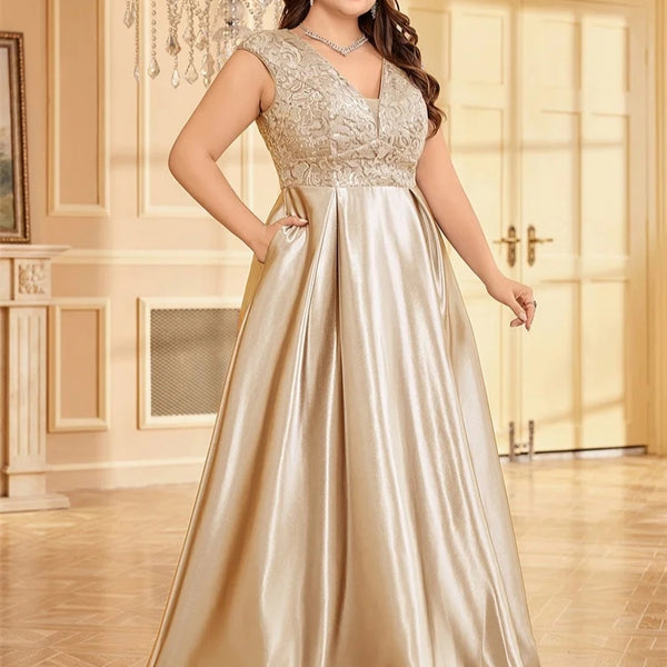 Robe dorée grande taille champagne