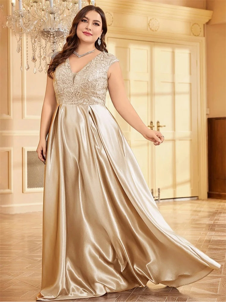 Robe dorée grande taille