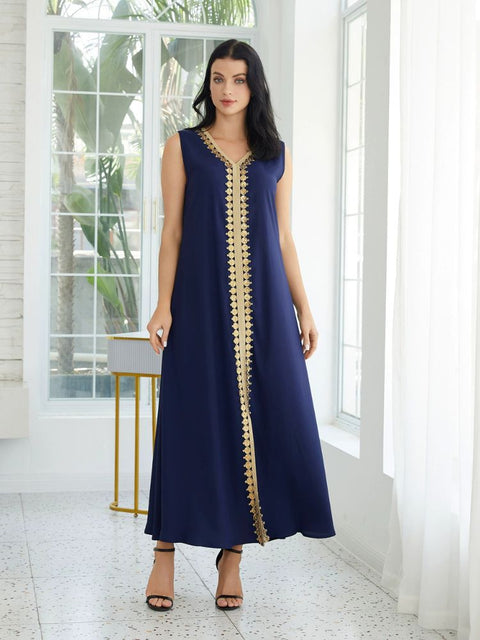 Robe bleu marine et dorée