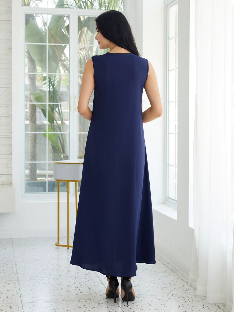 Robe bleu marine et dorée