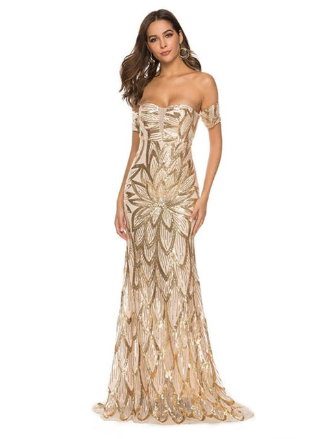 Robe bustier dorée de soirée