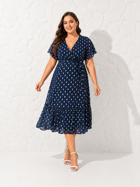 Robe bleu et dorée Midi