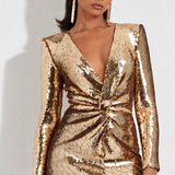 Robe à sequins dorée chic - Robe dorée