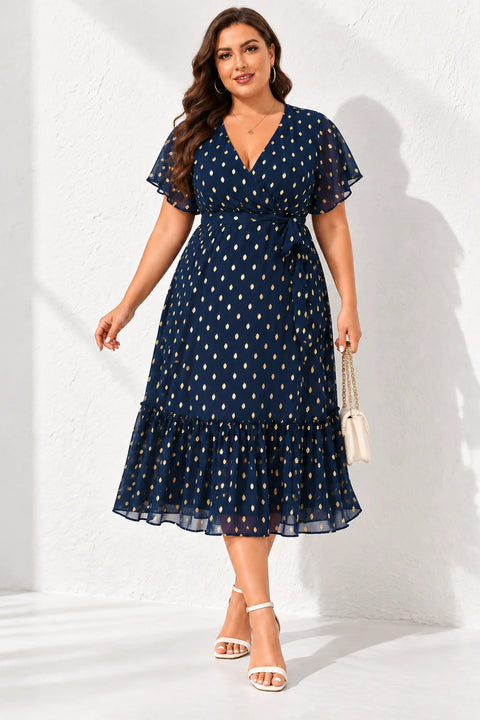 Robe bleu et dorée Midi - Bleue et dorée / S - Robe dorée