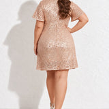 Robe brillante dorée ample - Robe dorée
