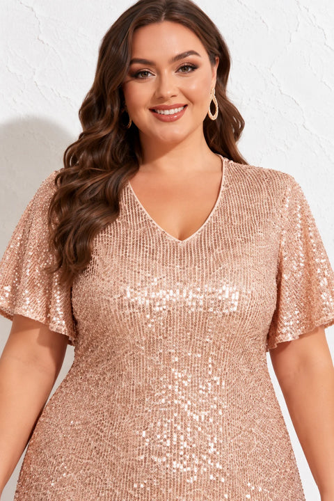 Robe brillante dorée ample - Robe dorée