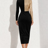 Robe de soirée noire et dorée - Robe dorée