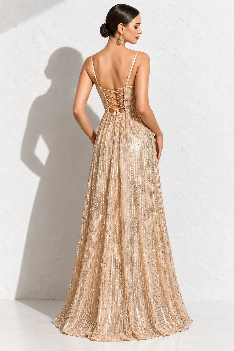 Robe demoiselle d’honneur champagne dorée - Robe dorée