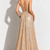 Robe demoiselle d’honneur champagne dorée - Robe dorée