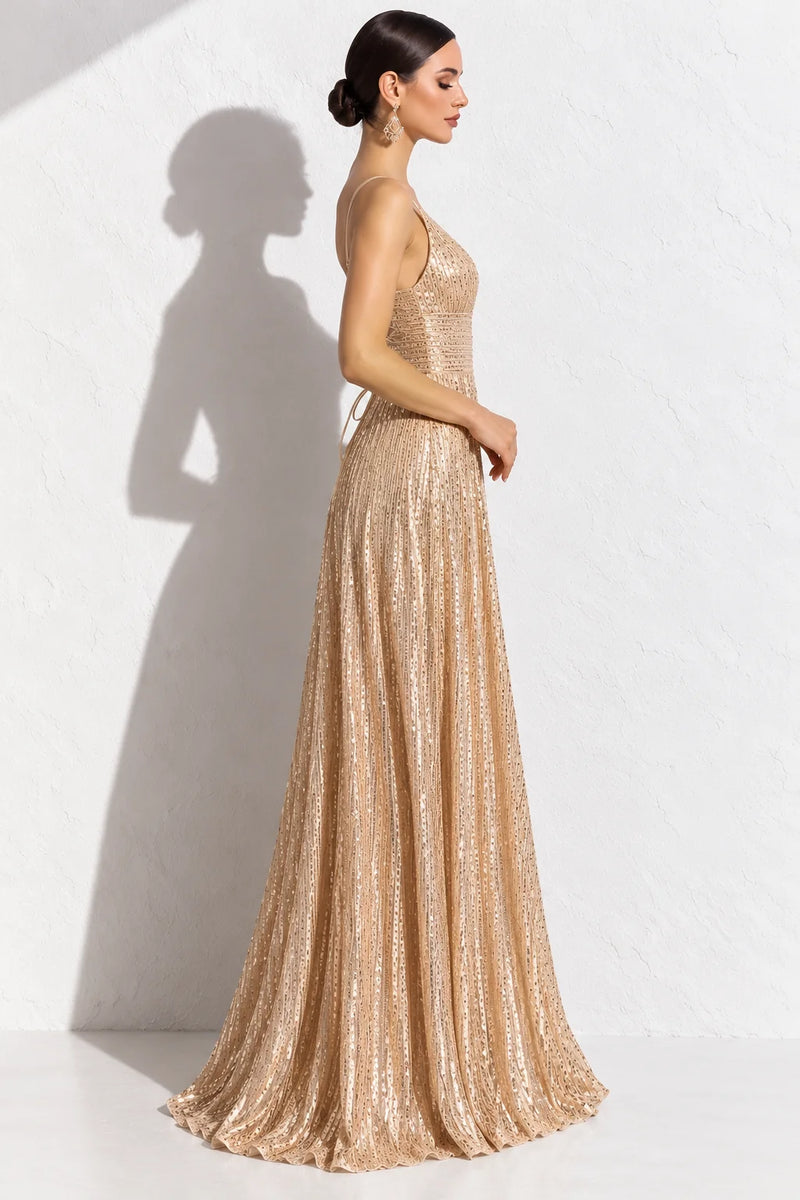 Robe demoiselle d’honneur champagne dorée - Robe dorée