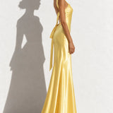 Robe dorée dos nu longue - Robe dorée