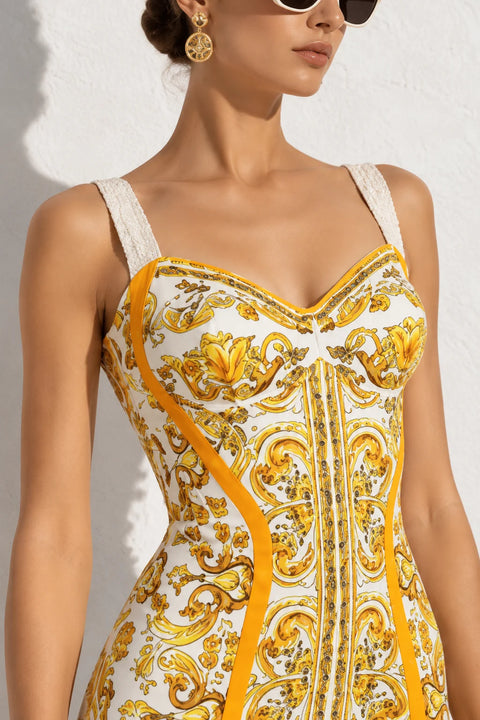 Robe jaune dorée vintage - Robe dorée
