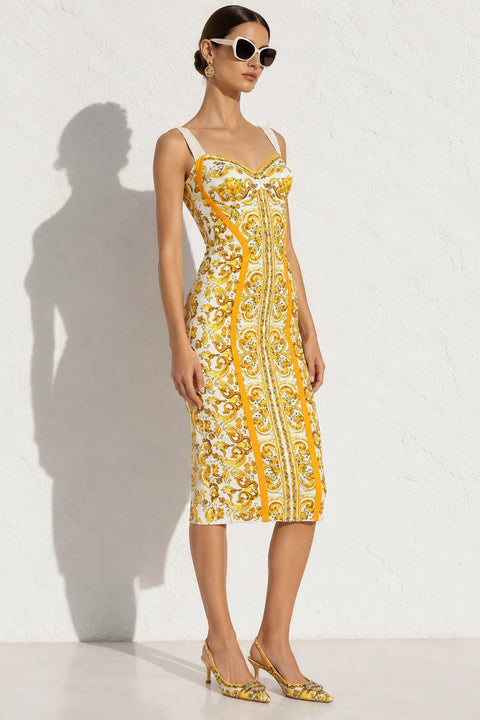 Robe jaune dorée vintage - Blanche et dorée / S - Robe dorée